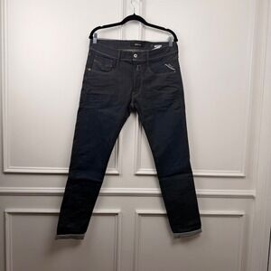 Replay Anbass Slim Fit Jeans Mens 31x32 Dark Indigo Blue Denim M914.000.P61 11
